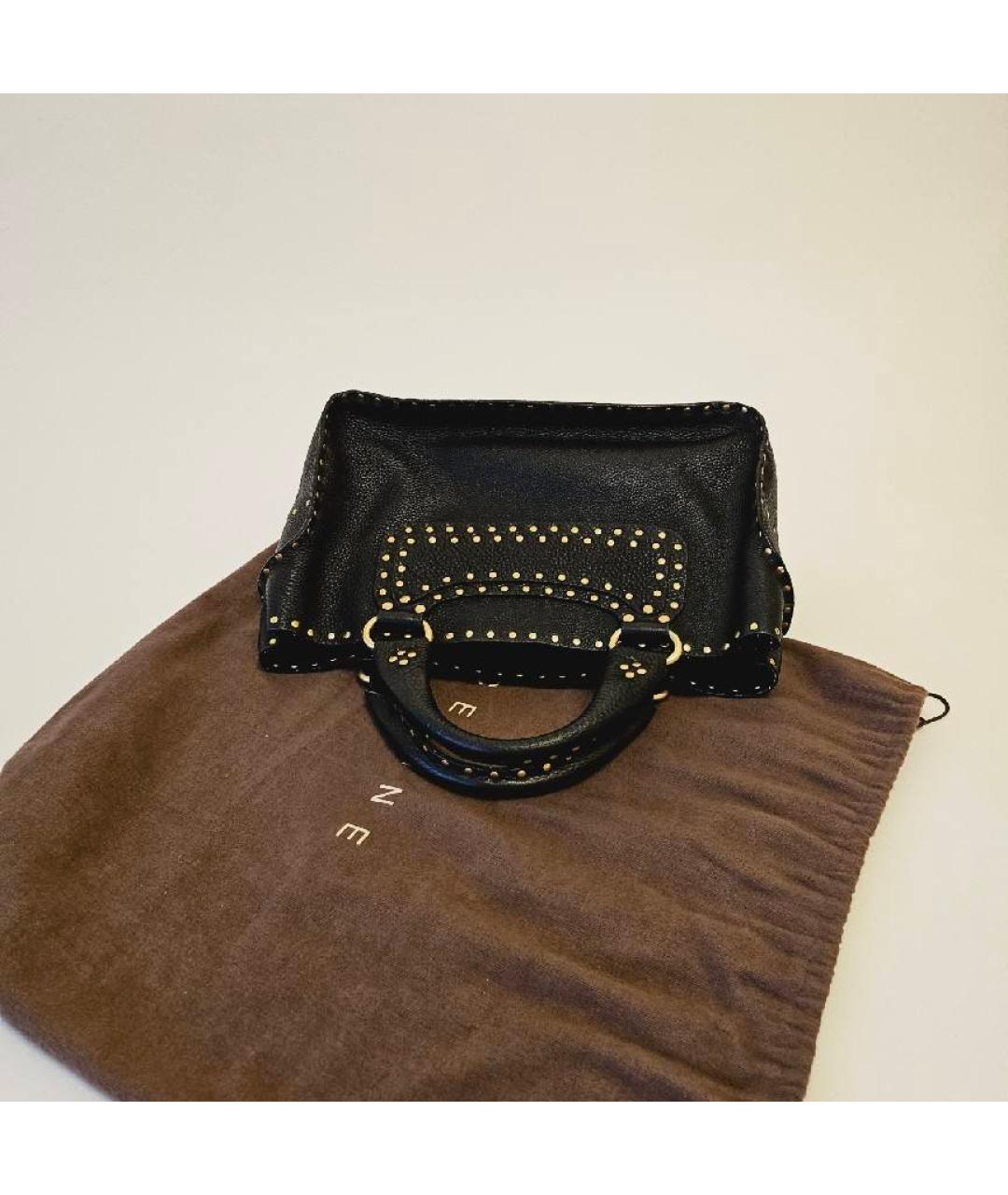 CELINE Черная кожаная сумка с короткими ручками, фото 7