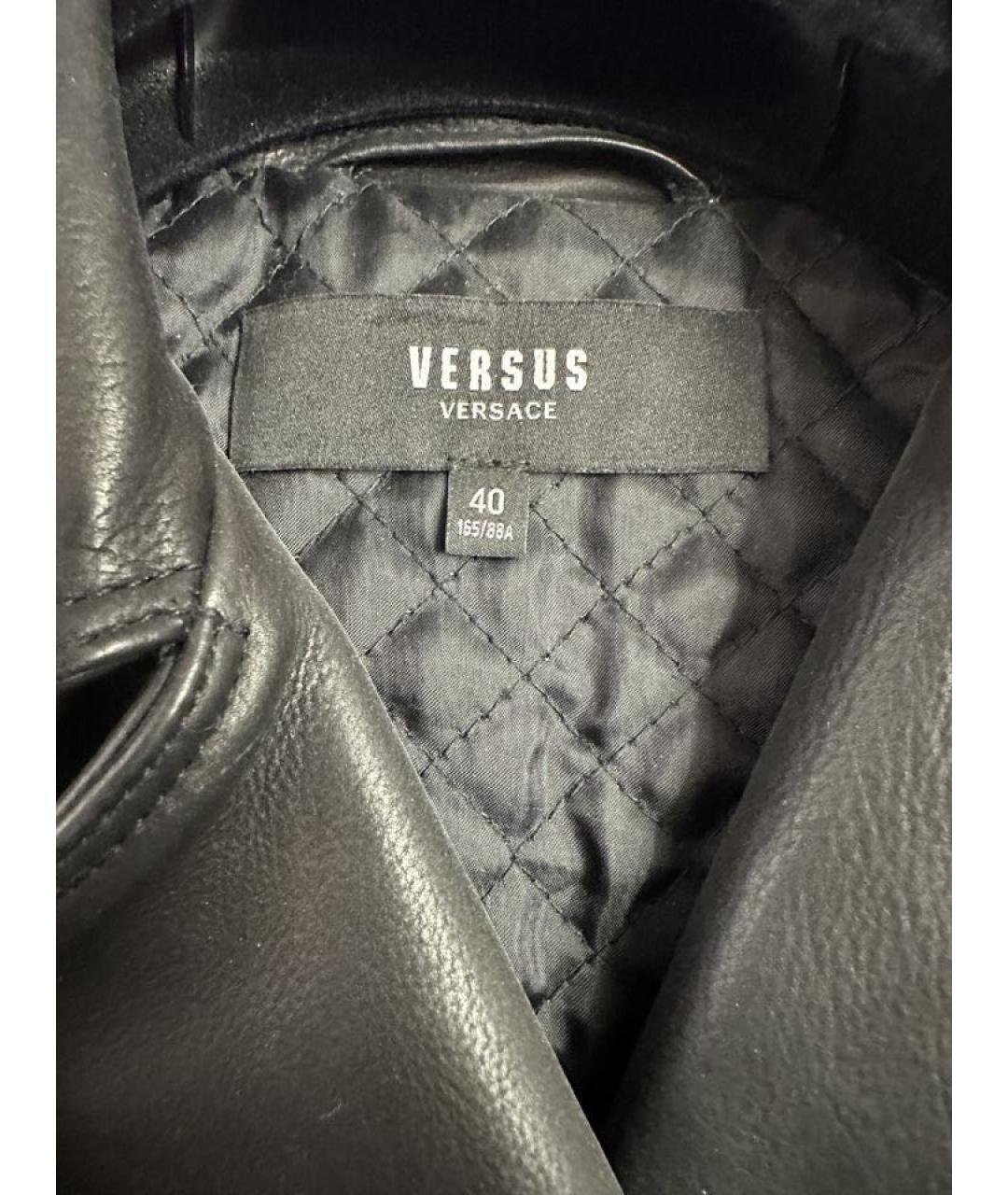 VERSUS VERSACE Черная кожаная куртка, фото 6