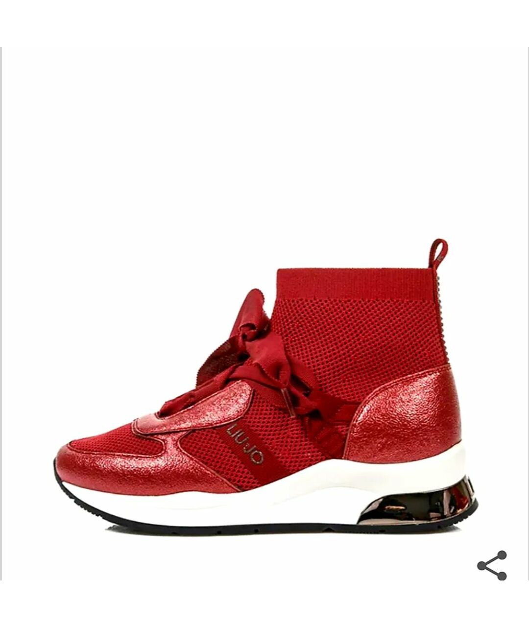 LIU JO Красные кожаные кроссовки, фото 4