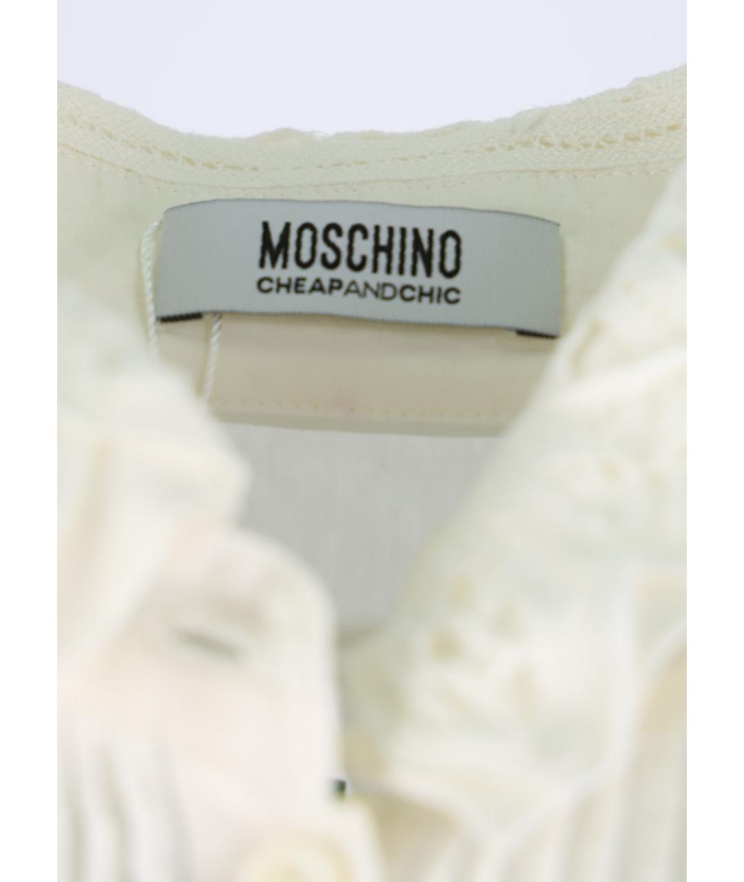 MOSCHINO Белое хлопковое повседневное платье, фото 3