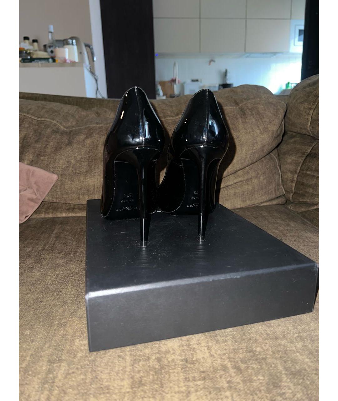 SAINT LAURENT Черные кожаные туфли, фото 4