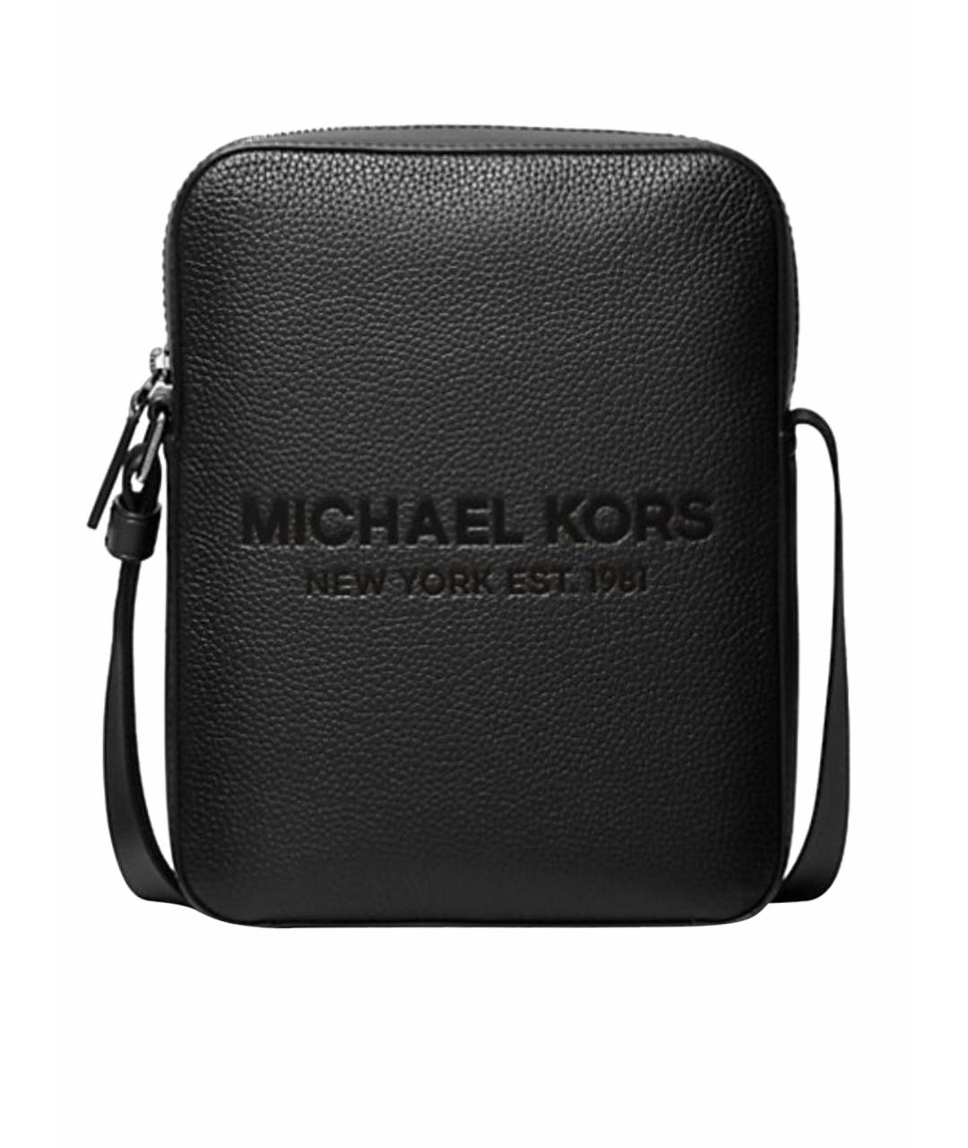 MICHAEL KORS Черная кожаная сумка на плечо, фото 1