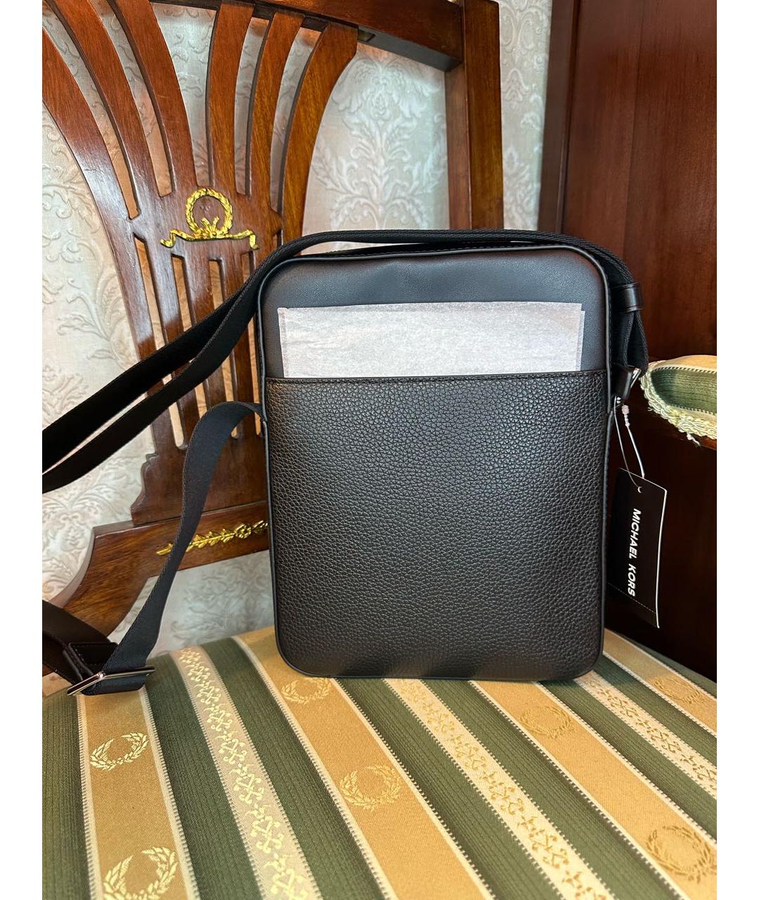 MICHAEL KORS Черная кожаная сумка на плечо, фото 7