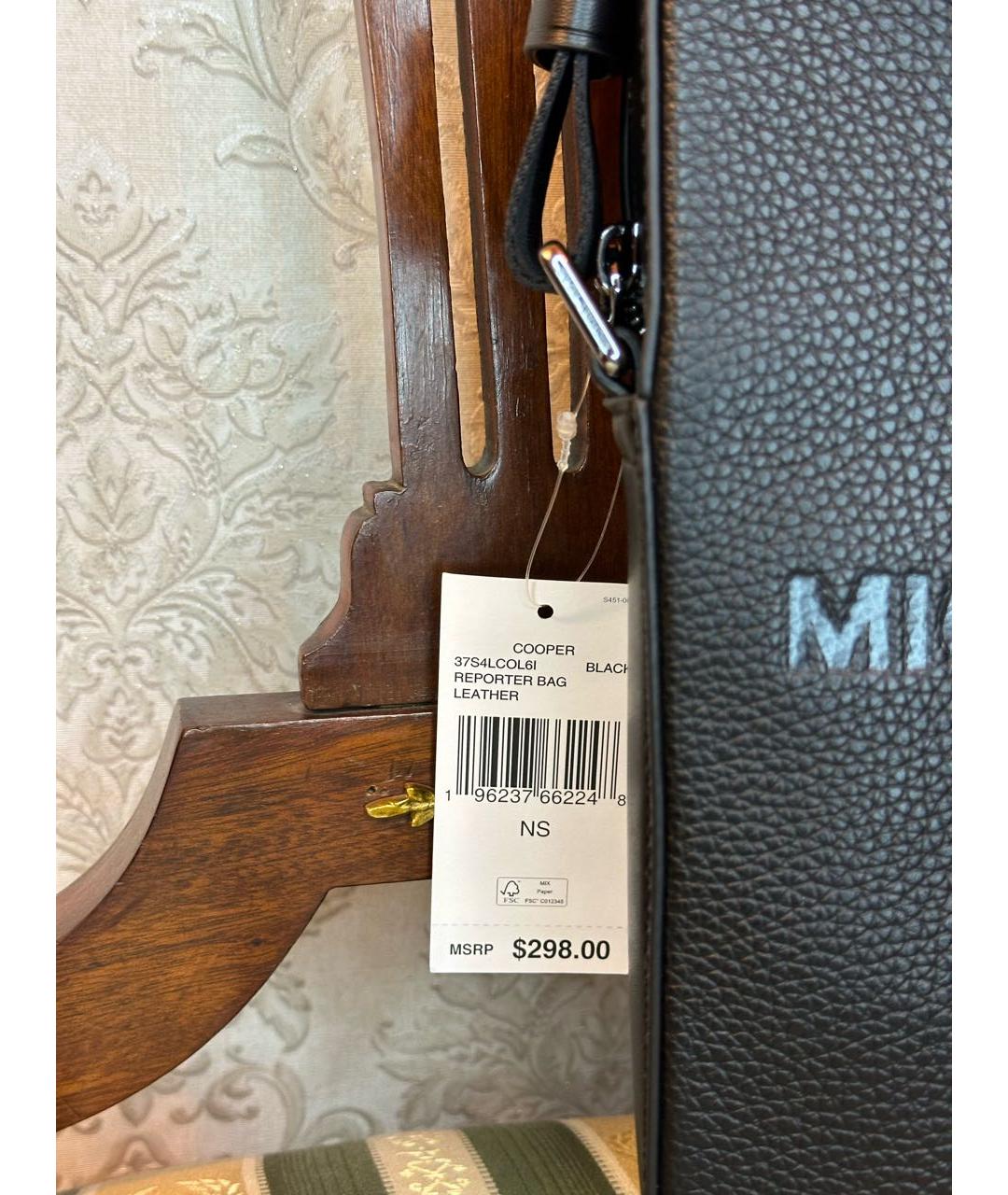 MICHAEL KORS Черная кожаная сумка на плечо, фото 6