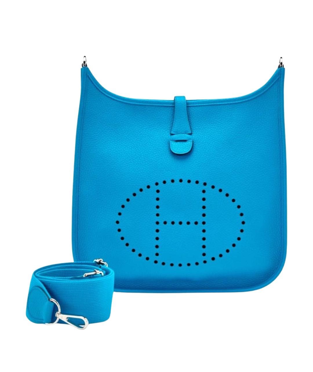 HERMES Голубая кожаная сумка через плечо, фото 1