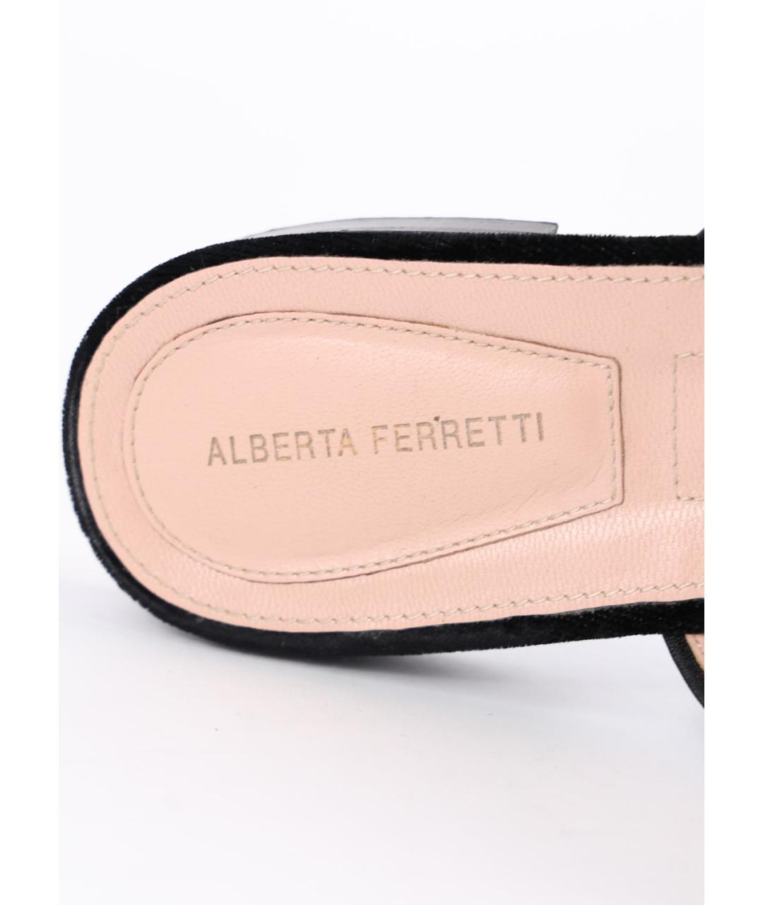 ALBERTA FERRETTI Черные замшевые мюли, фото 5