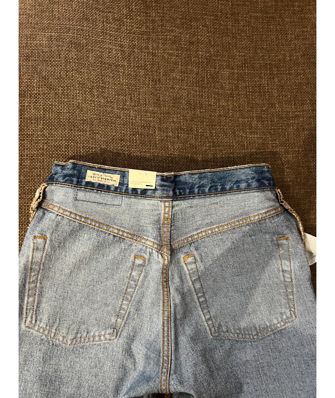 LEVI'S Синие хлопковые прямые джинсы, фото 3