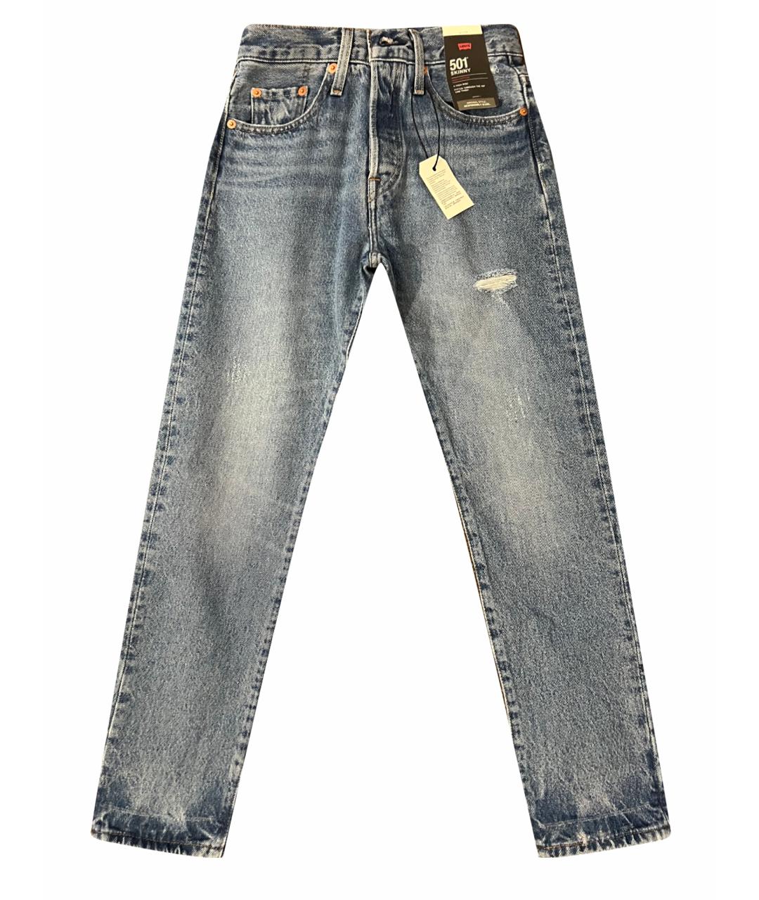 LEVI'S Синие хлопковые прямые джинсы, фото 1