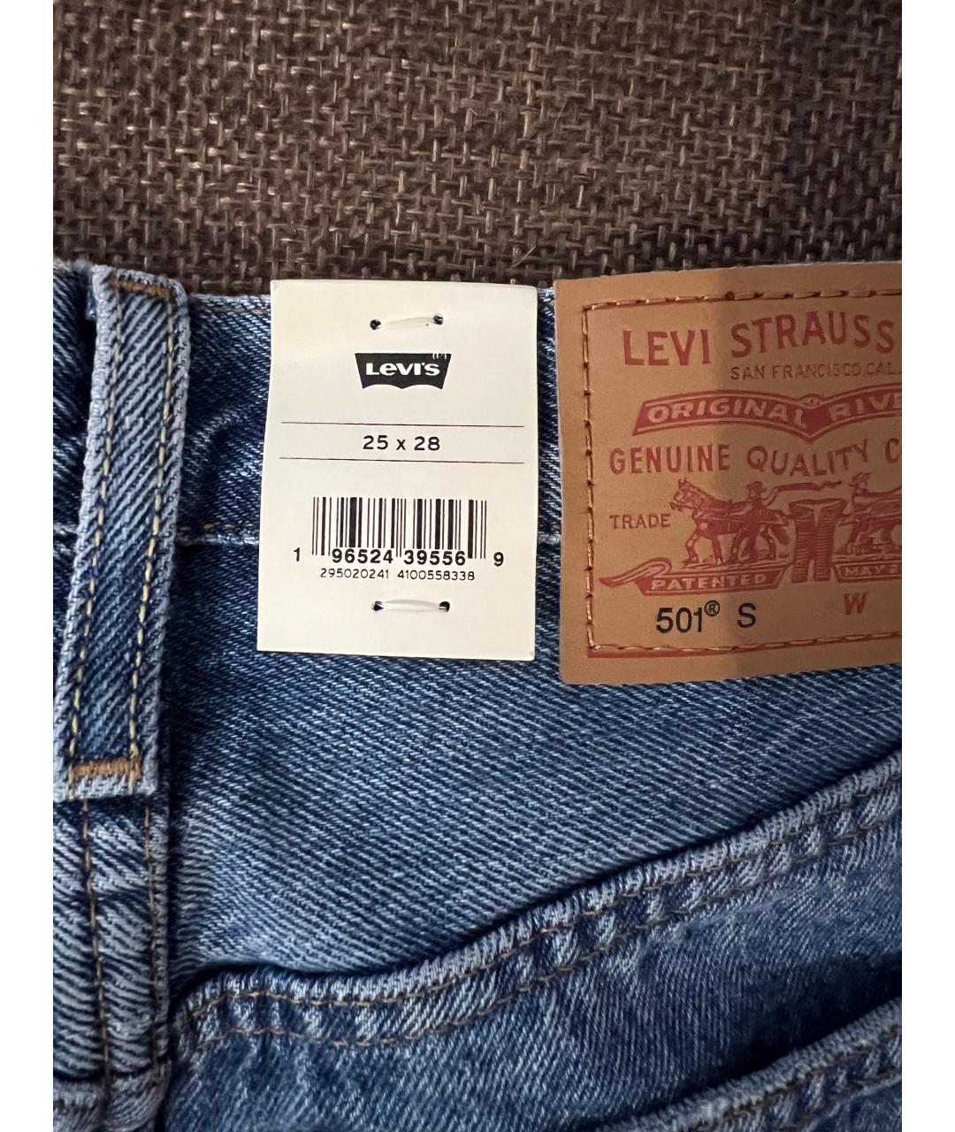 LEVI'S Синие хлопковые прямые джинсы, фото 5