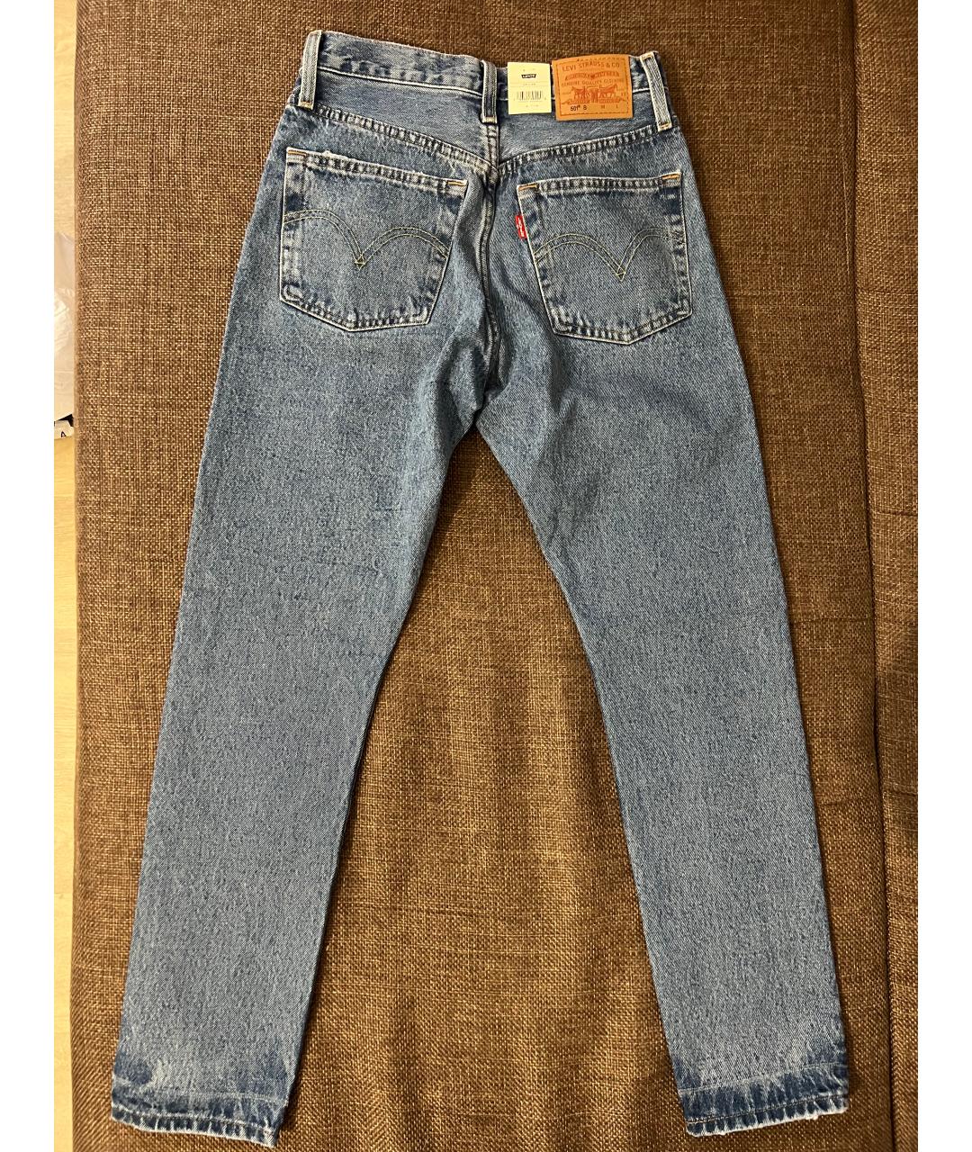 LEVI'S Синие хлопковые прямые джинсы, фото 2