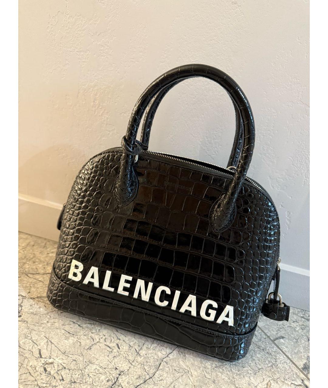 BALENCIAGA Черная кожаная сумка с короткими ручками, фото 5