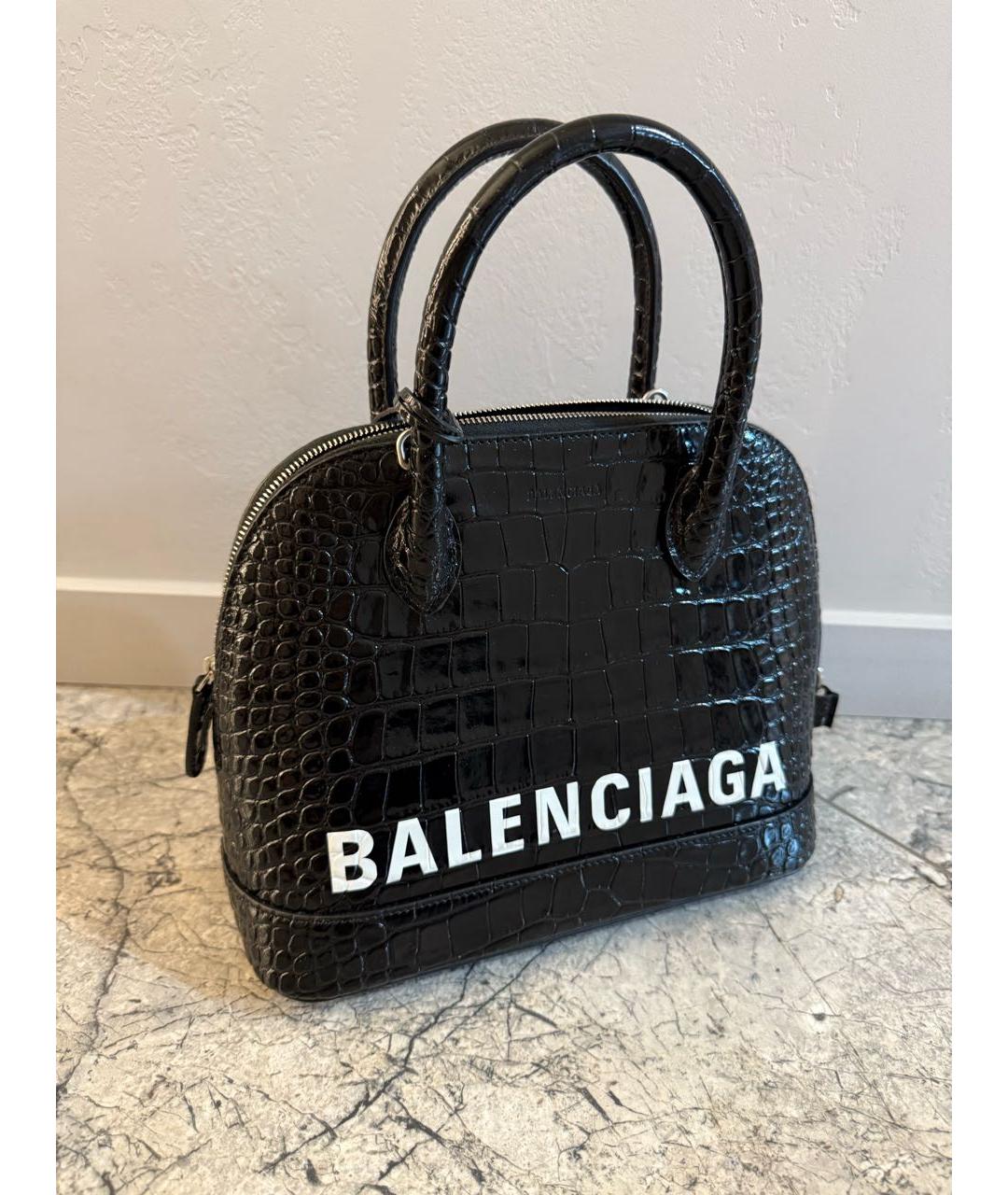 BALENCIAGA Черная кожаная сумка с короткими ручками, фото 2