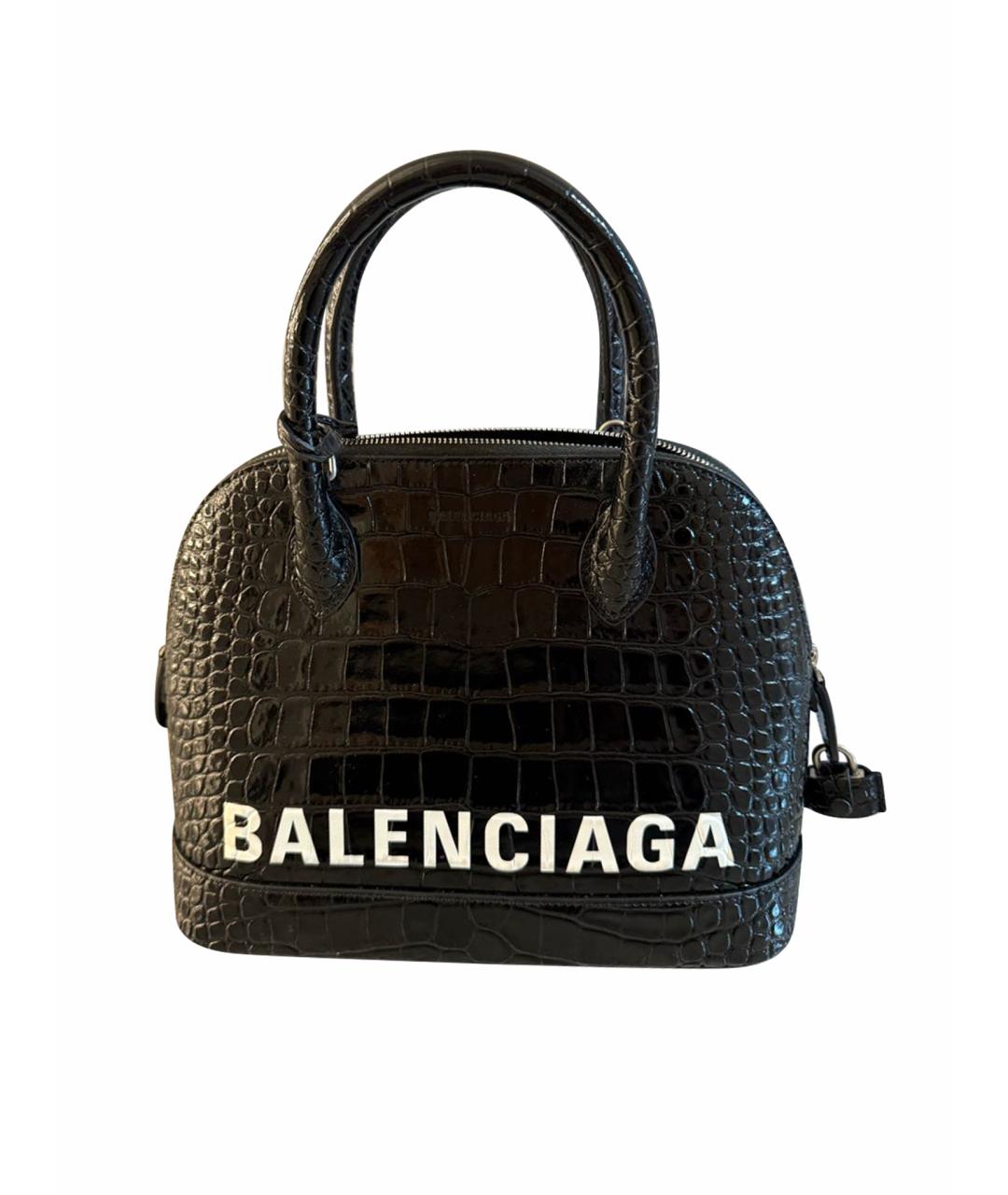 BALENCIAGA Черная кожаная сумка с короткими ручками, фото 1