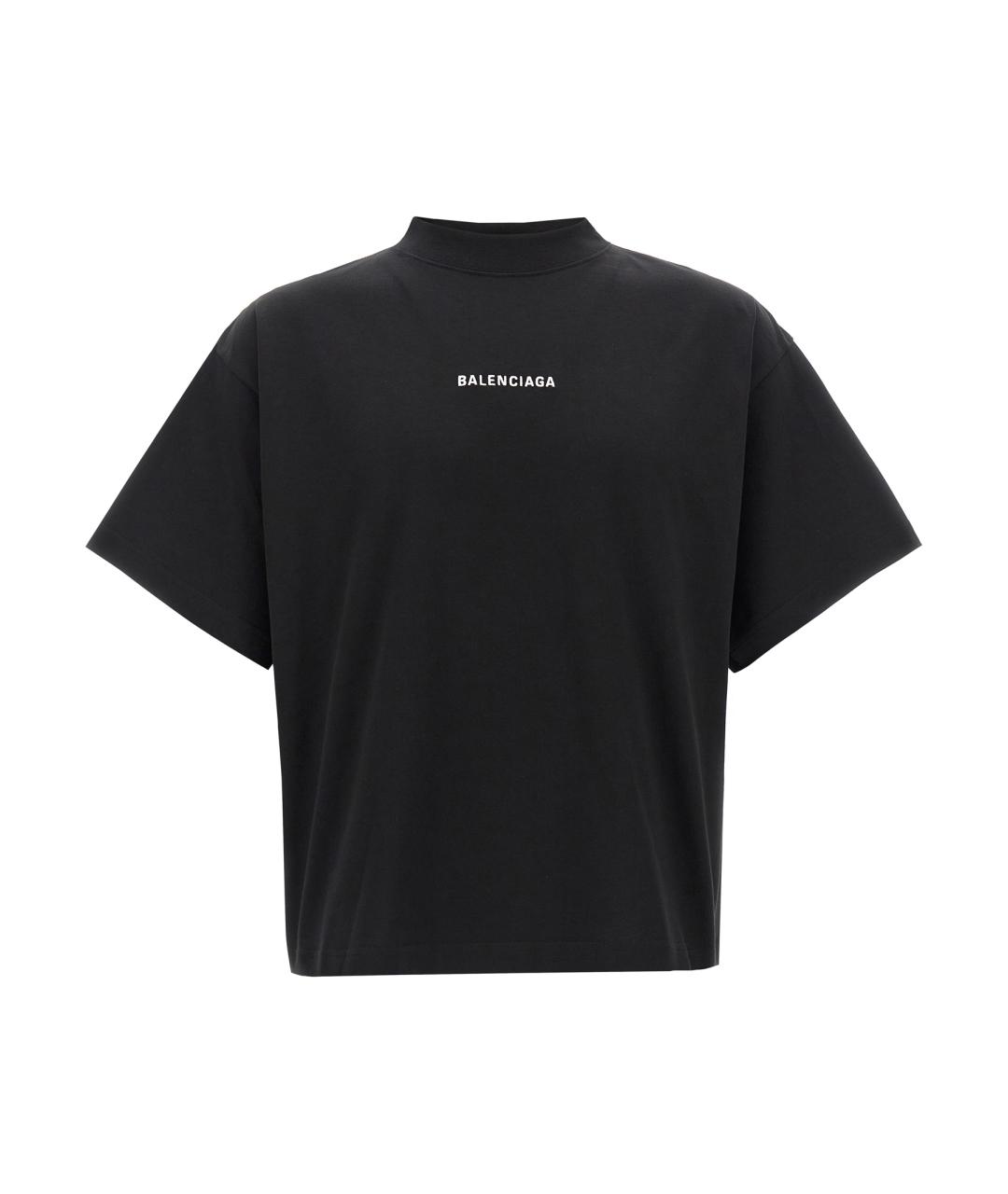 BALENCIAGA Черная хлопковая футболка, фото 1