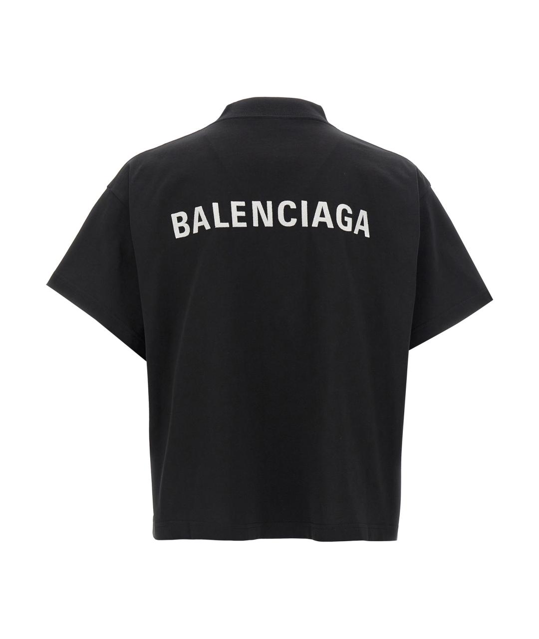 BALENCIAGA Черная хлопковая футболка, фото 2