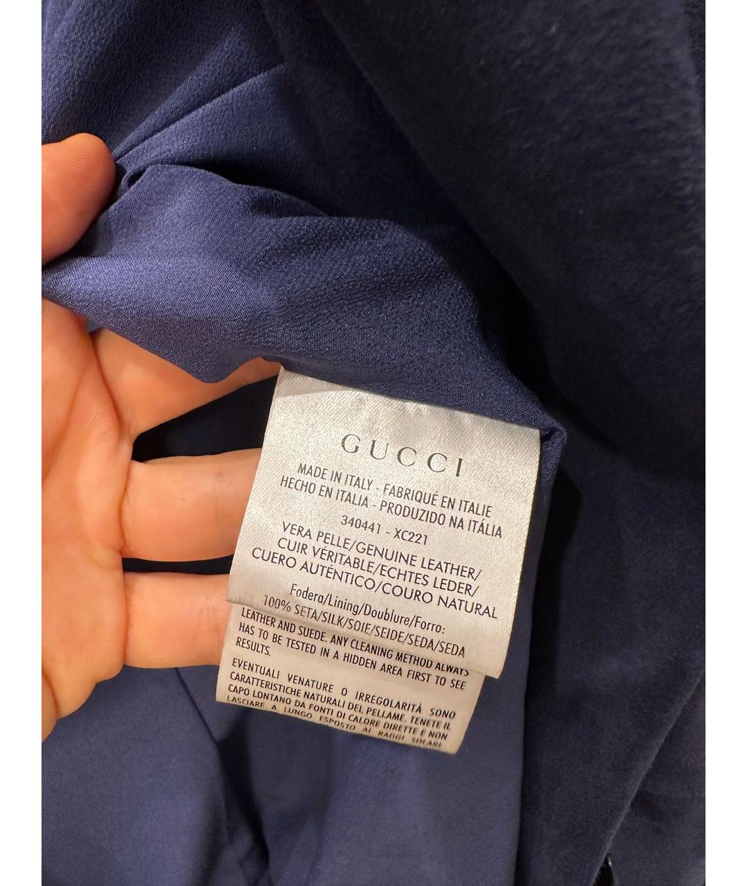 GUCCI Темно-синий велюровый жакет/пиджак, фото 5