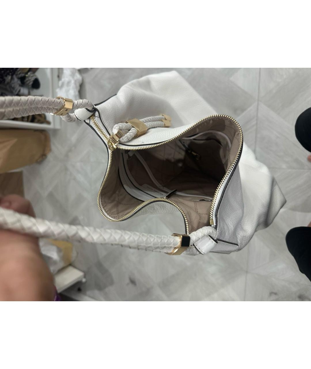 MICHAEL KORS Белая кожаная сумка тоут, фото 4