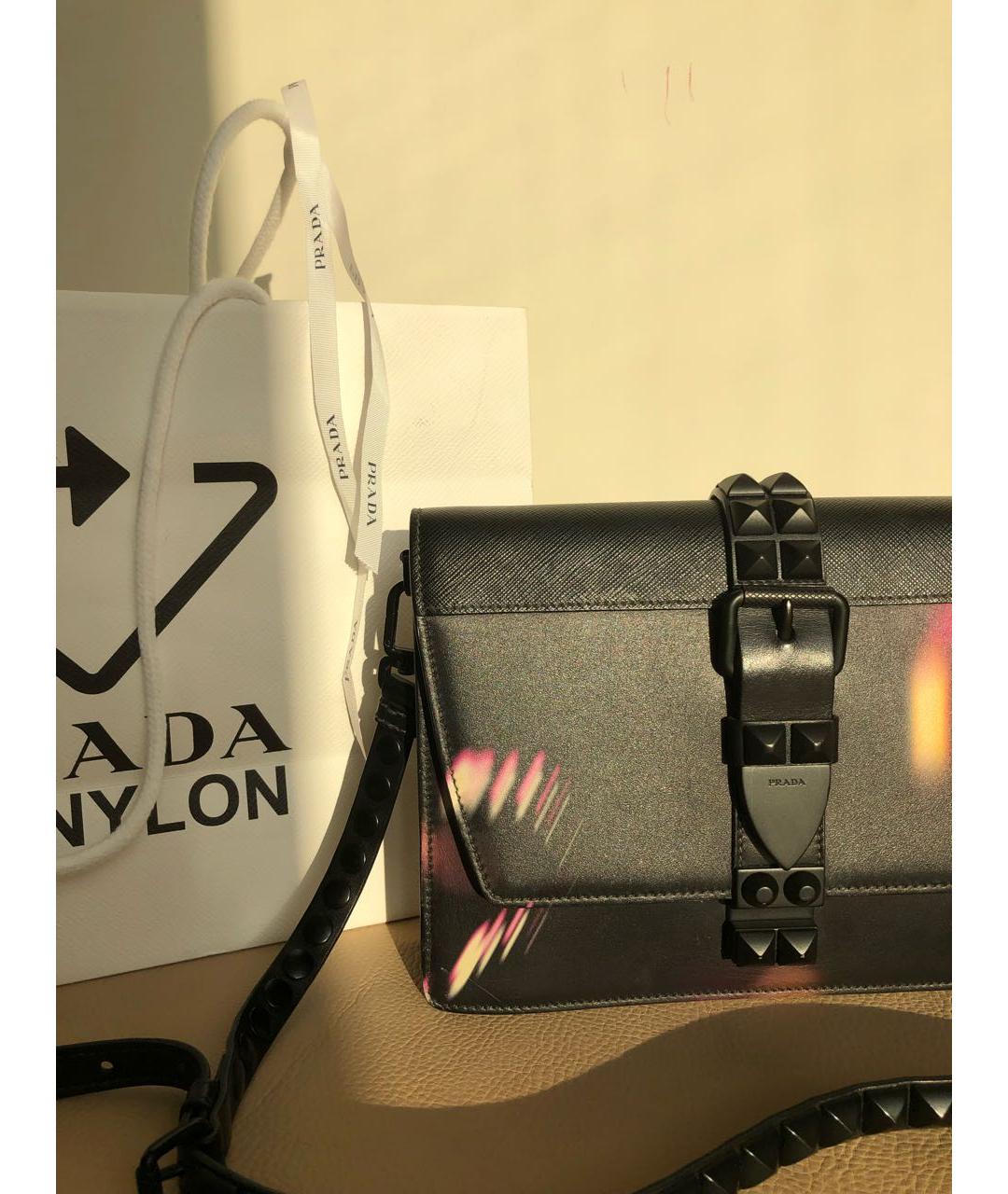PRADA Черная кожаная сумка через плечо, фото 2