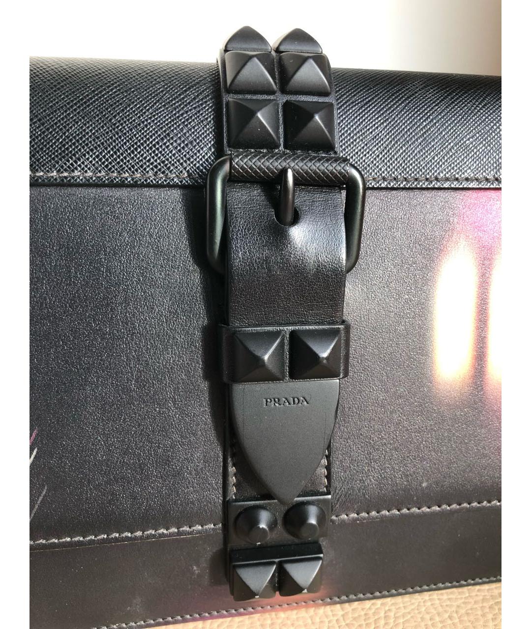 PRADA Черная кожаная сумка через плечо, фото 6