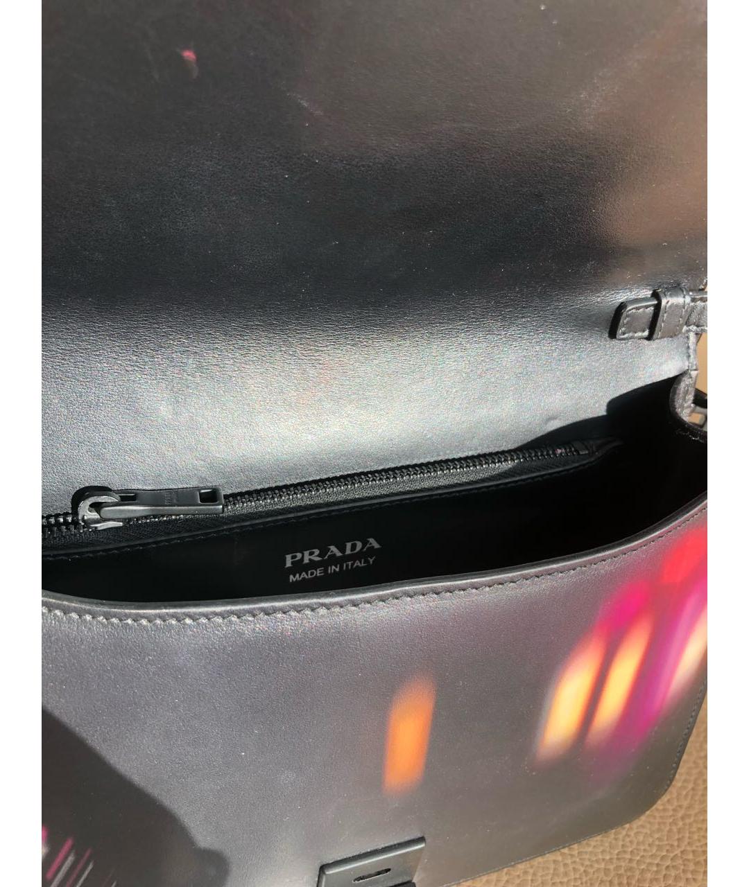 PRADA Черная кожаная сумка через плечо, фото 4