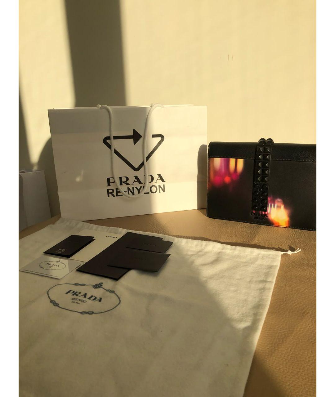 PRADA Черная кожаная сумка через плечо, фото 8