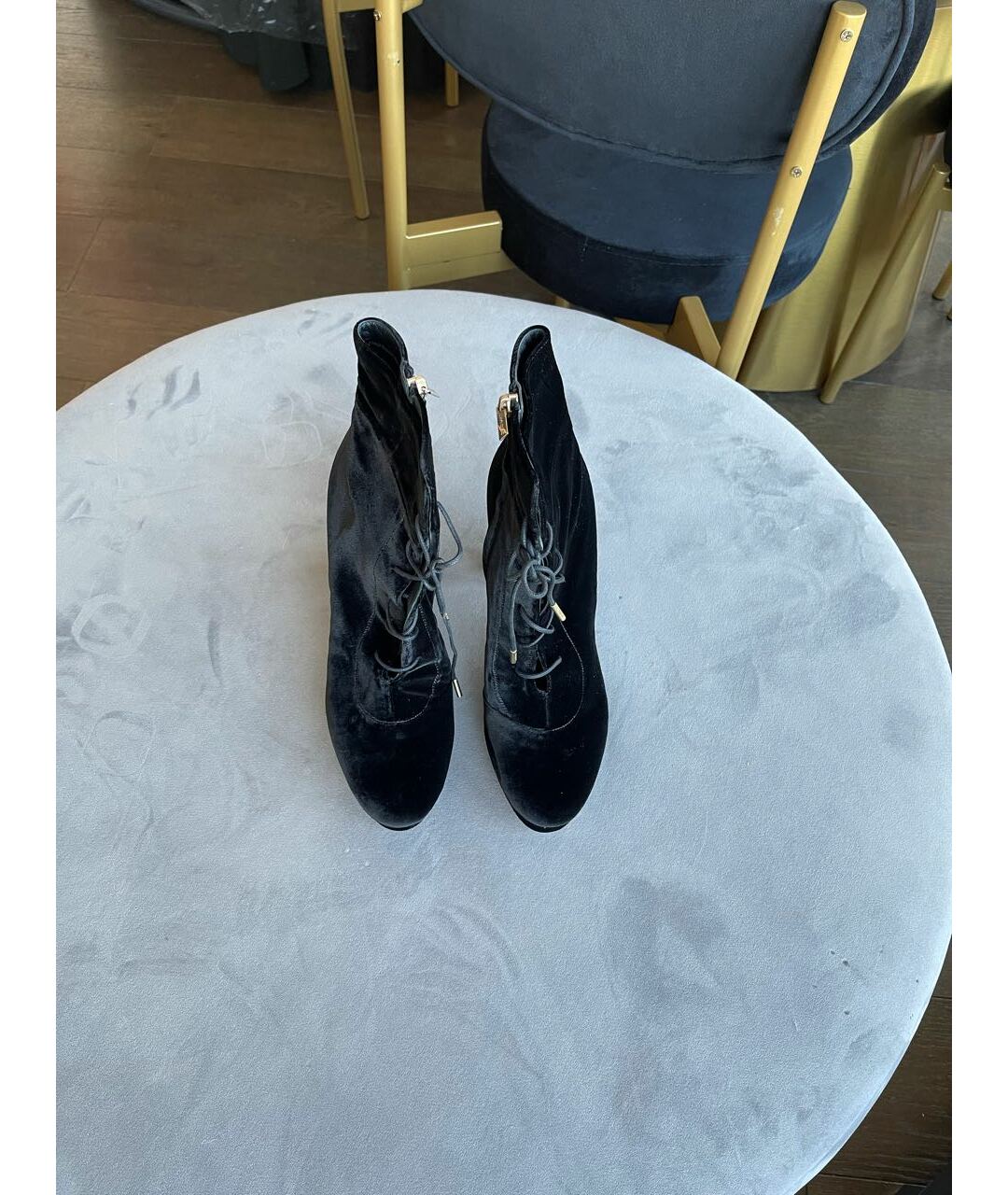 JIMMY CHOO Черные текстильные ботильоны, фото 3