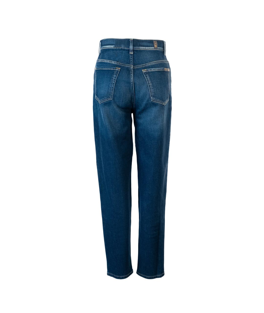 7 FOR ALL MANKIND Синие хлопковые прямые джинсы, фото 2