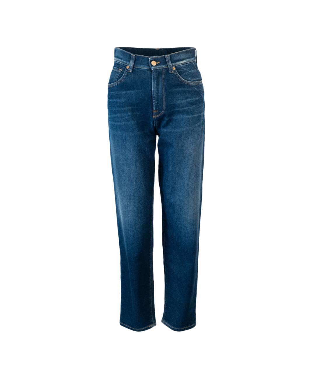 7 FOR ALL MANKIND Синие хлопковые прямые джинсы, фото 1