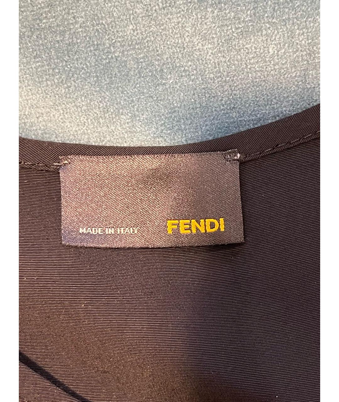 FENDI Зеленые шелковое коктейльное платье, фото 4