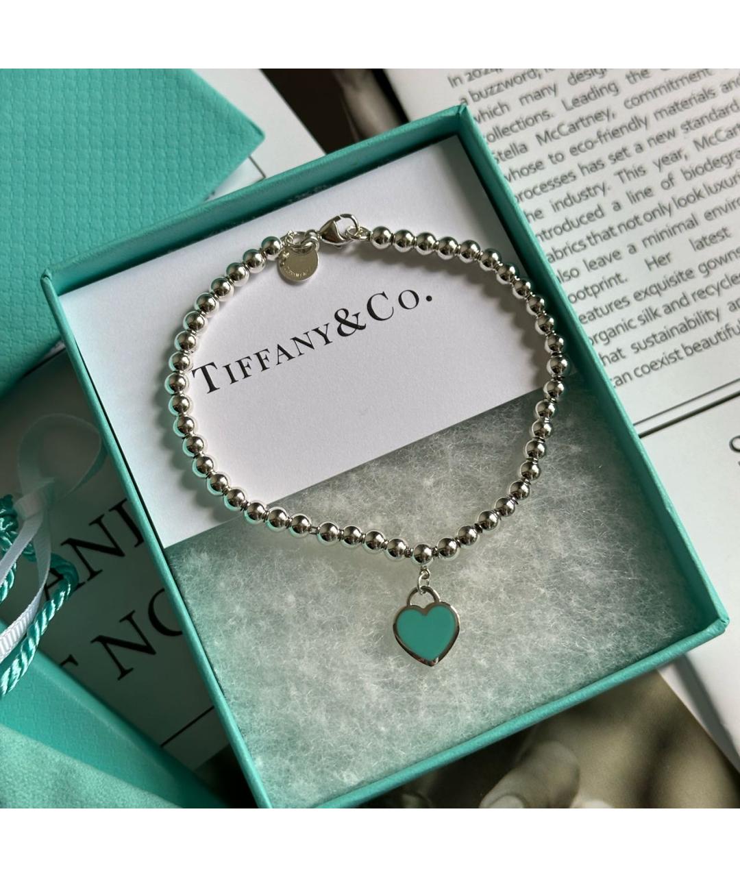 TIFFANY&CO Бирюзовый серебряный браслет, фото 3