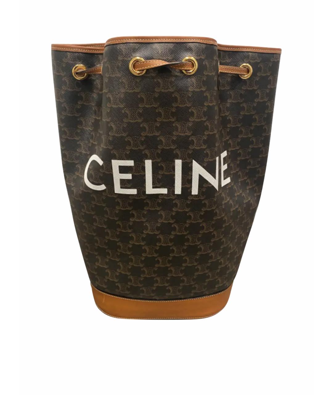 CELINE Коричневая кожаная сумка через плечо, фото 1
