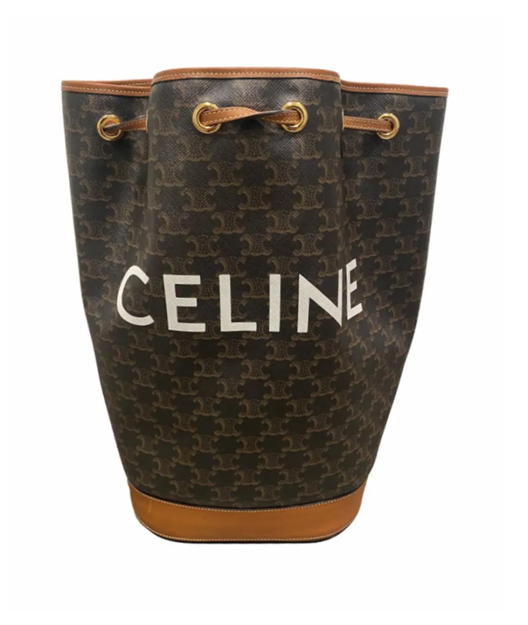 CELINE Коричневая кожаная сумка через плечо, фото 10