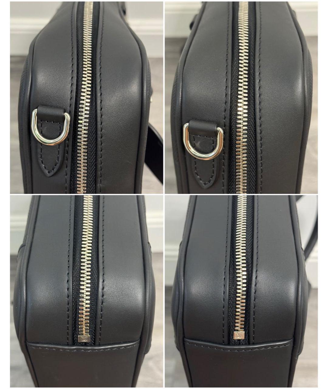 LOUIS VUITTON Черный кожаный портфель, фото 5