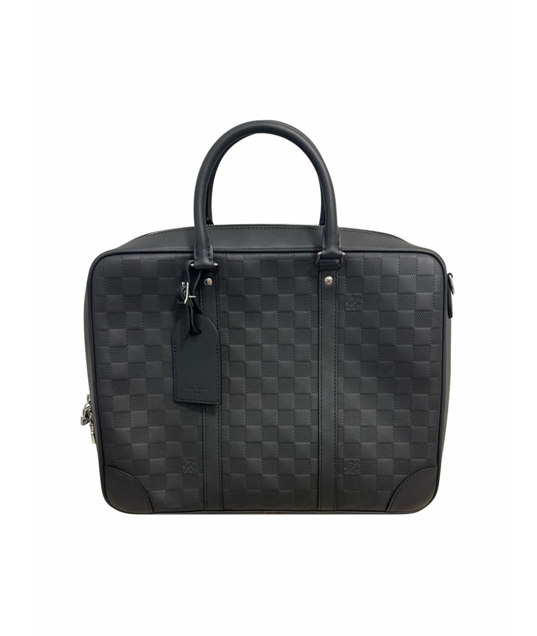 LOUIS VUITTON Черный кожаный портфель, фото 1