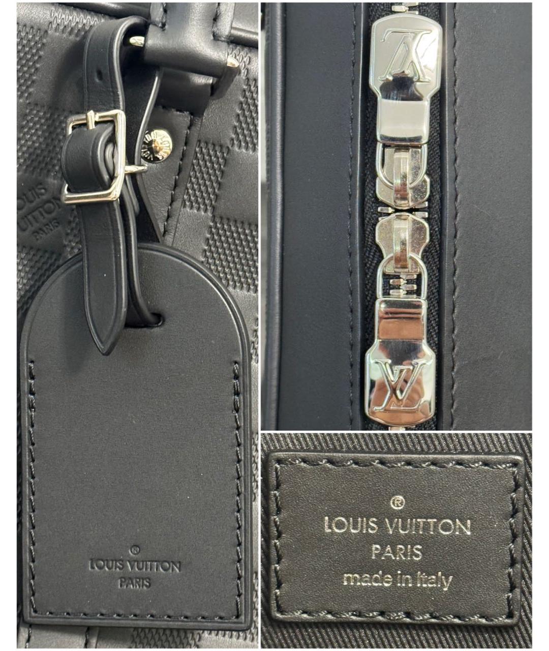 LOUIS VUITTON Черный кожаный портфель, фото 7