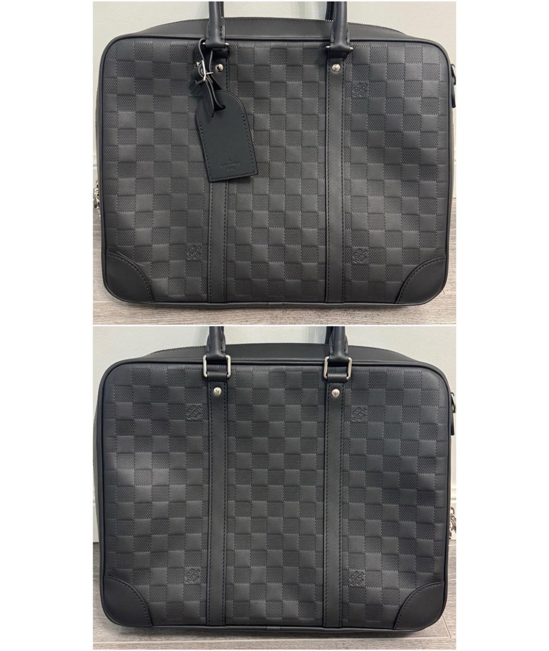 LOUIS VUITTON Черный кожаный портфель, фото 2