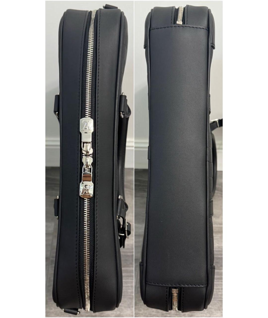 LOUIS VUITTON Черный кожаный портфель, фото 4