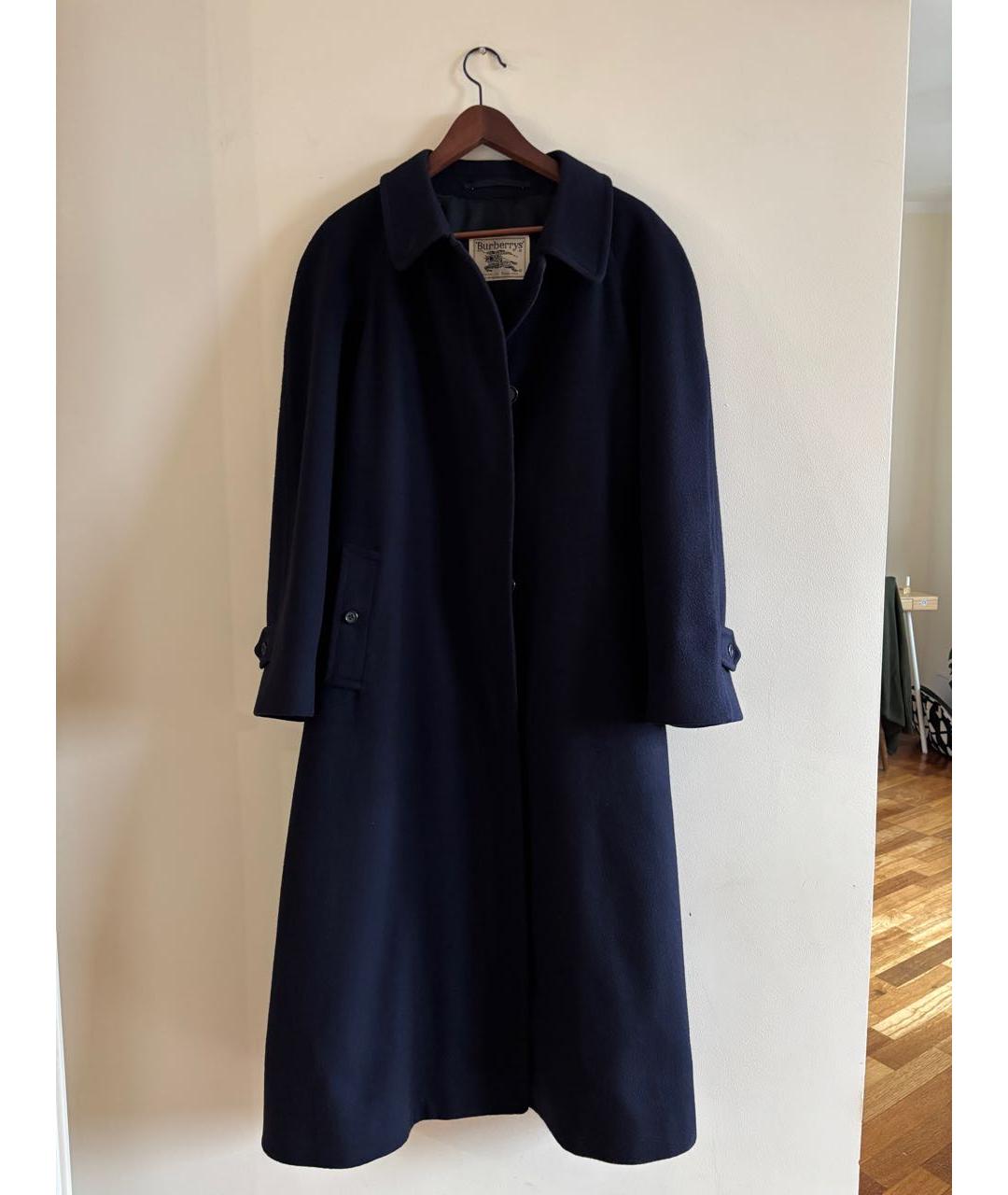 BURBERRY Темно-синее шерстяное пальто, фото 9
