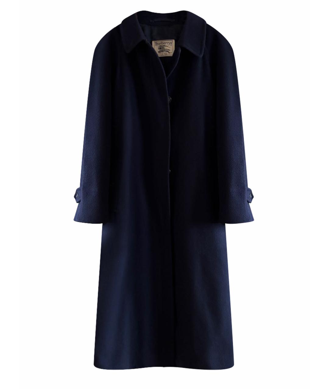 BURBERRY Темно-синее шерстяное пальто, фото 1