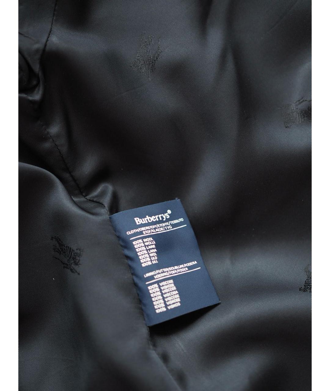 BURBERRY Темно-синее шерстяное пальто, фото 7