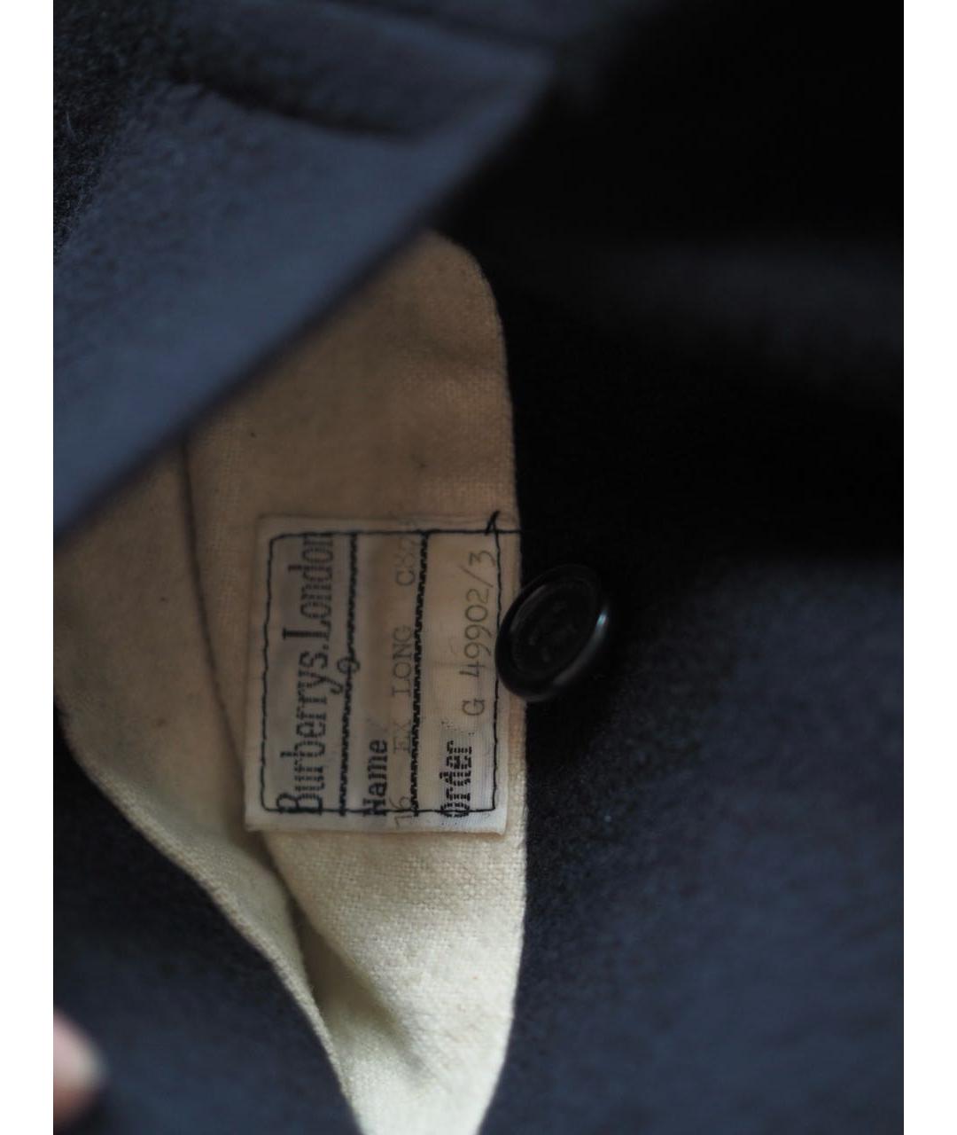 BURBERRY Темно-синее шерстяное пальто, фото 8