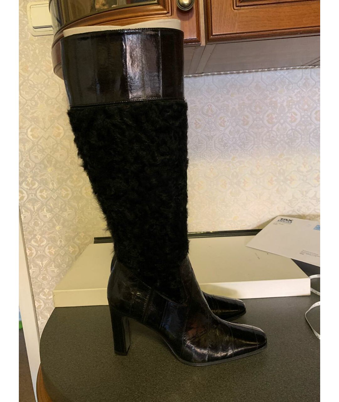 DOLCE&GABBANA Черные кожаные сапоги, фото 5