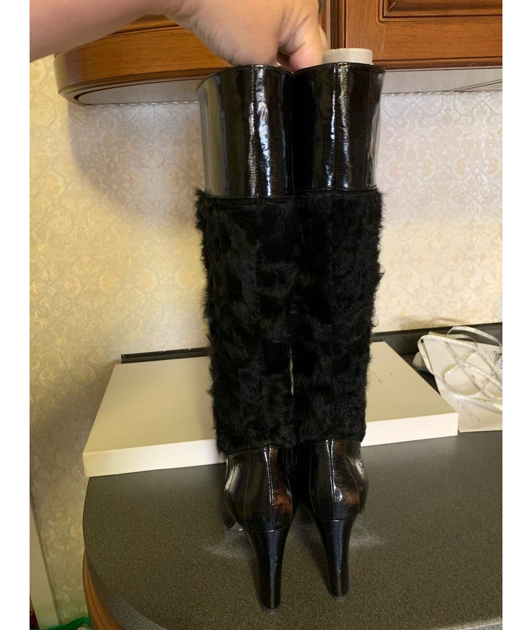 DOLCE&GABBANA Черные кожаные сапоги, фото 4