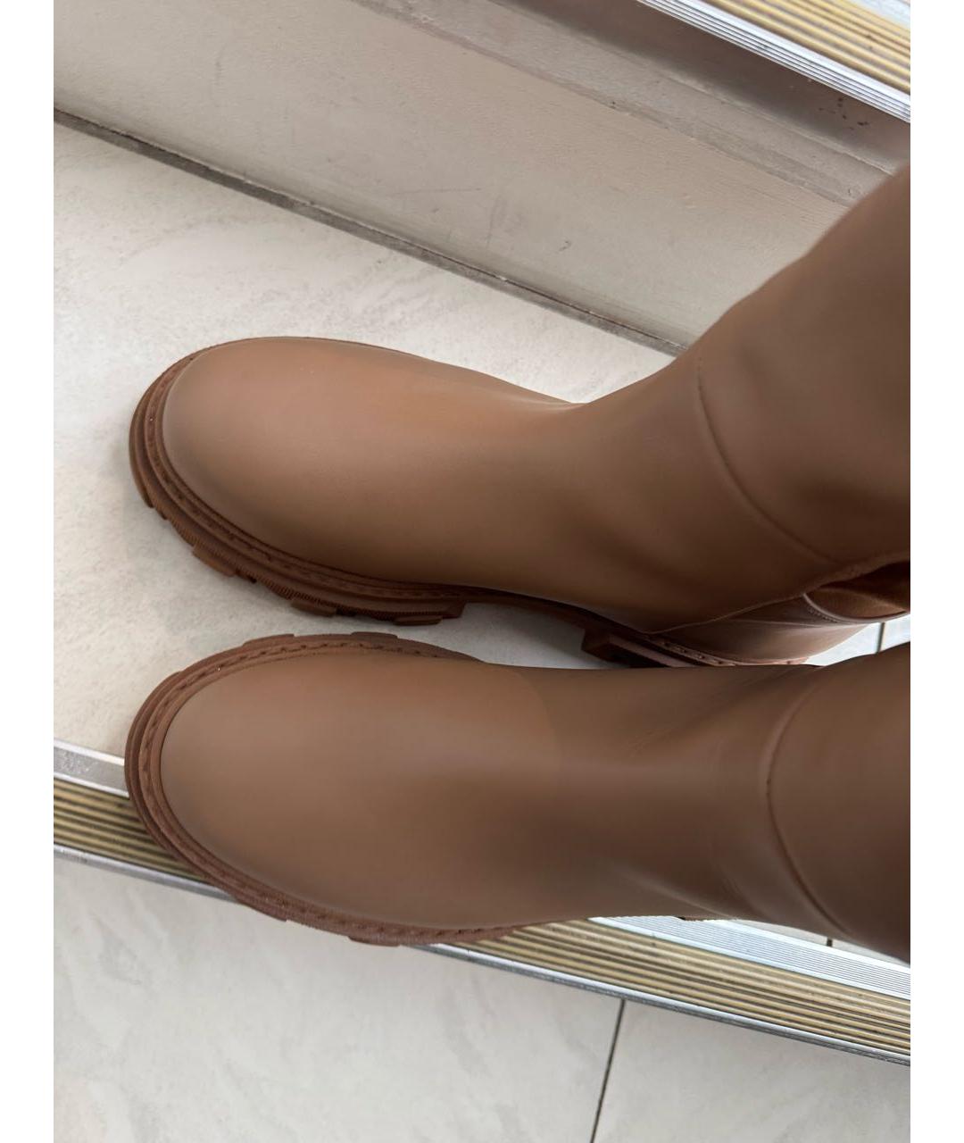 GIABORGHINI Бежевые кожаные сапоги, фото 4