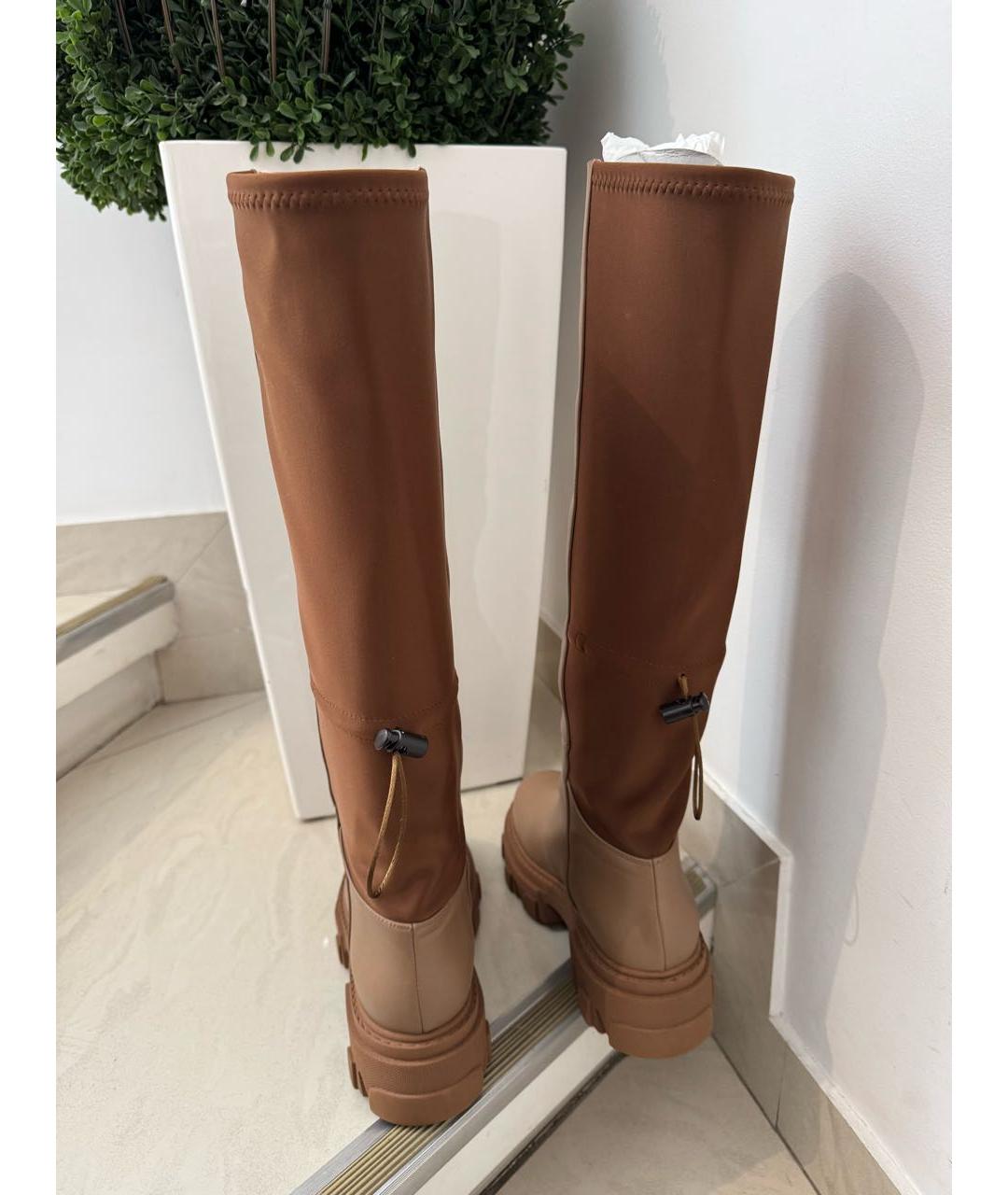 GIABORGHINI Бежевые кожаные сапоги, фото 7