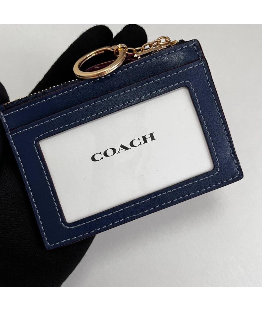 COACH Темно-синий кардхолдер, фото 3