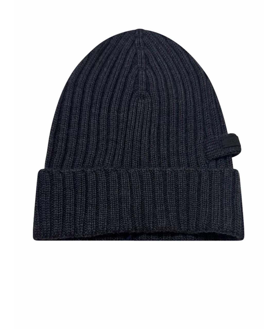 PRADA Антрацитовая шерстяная шапка, фото 1