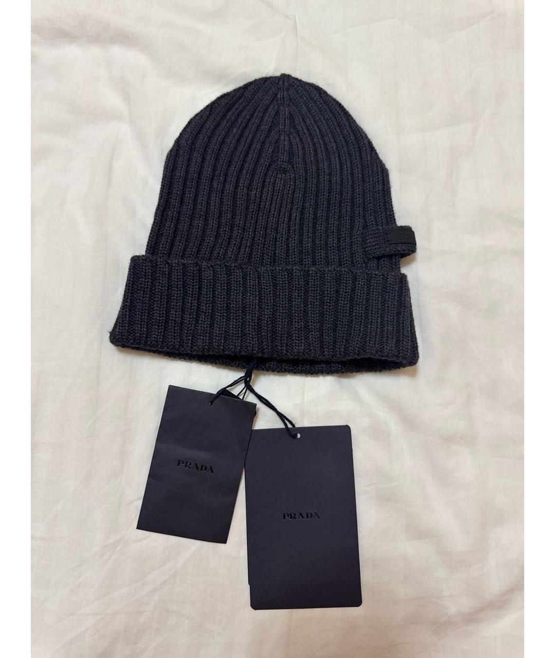 PRADA Антрацитовая шерстяная шапка, фото 5