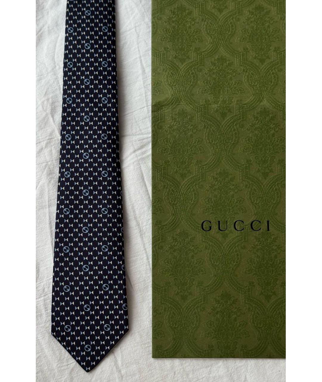 GUCCI Синий галстук, фото 5