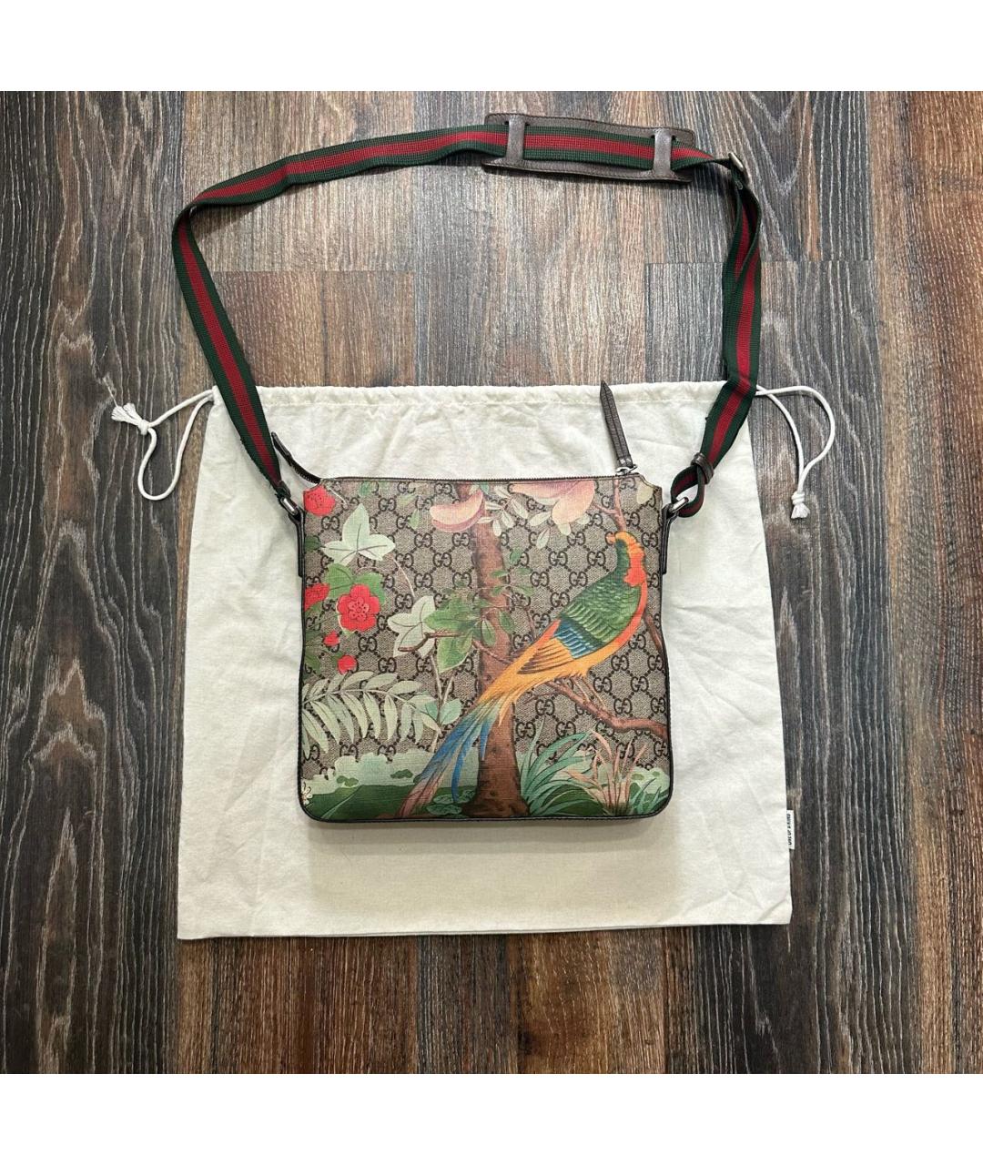 GUCCI Бежевая кожаная сумка на плечо, фото 2